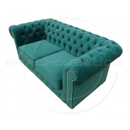 Chesterfield Schlafsofa March mit Schlaffunktion  Samt 2,5-Sitzer