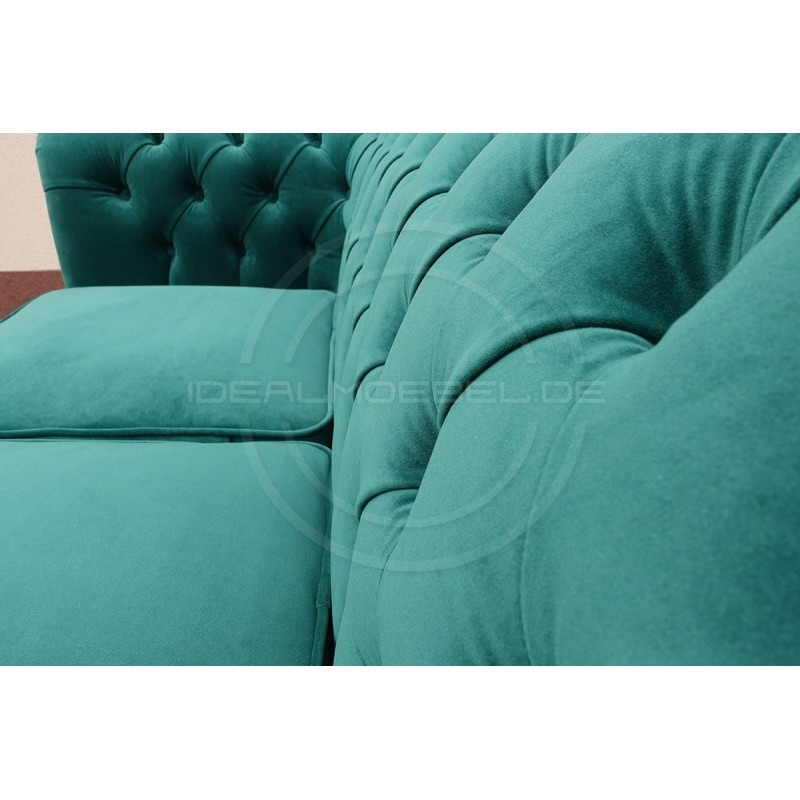 Chesterfield Schlafsofa March mit Schlaffunktion  Samt 2,5-Sitzer