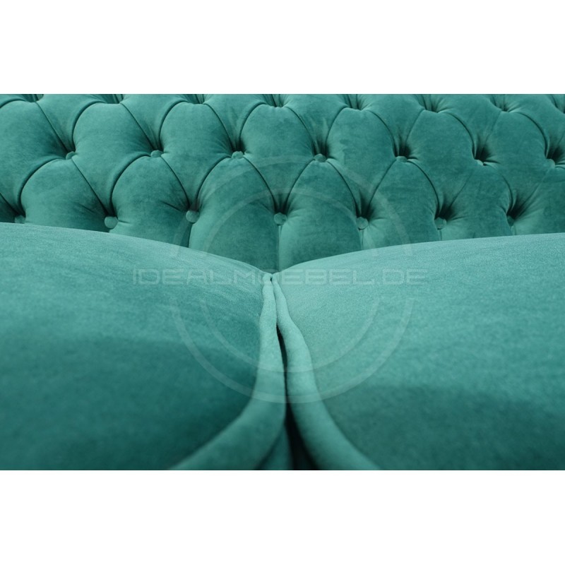 Chesterfield Schlafsofa March mit Schlaffunktion  Samt 2,5-Sitzer