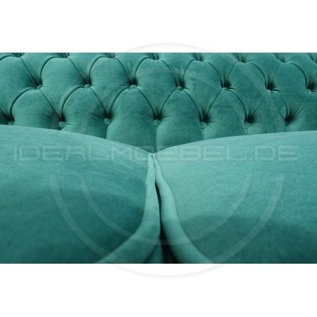 Chesterfield Schlafsofa March mit Schlaffunktion  Samt 2,5-Sitzer