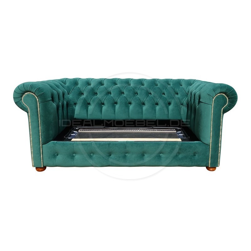 Chesterfield Schlafsofa March mit Schlaffunktion  Samt 2,5-Sitzer