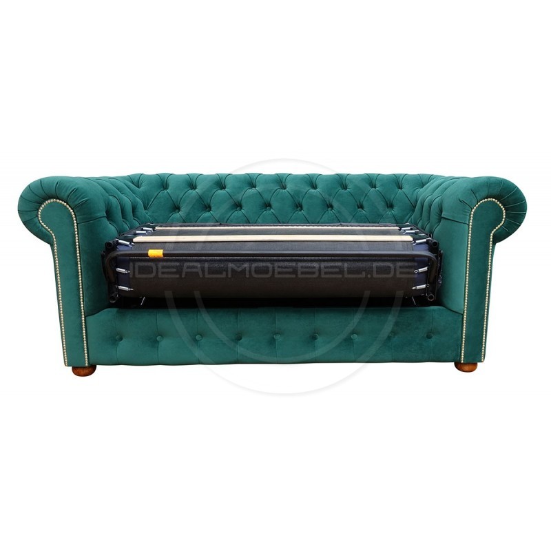 Chesterfield Schlafsofa March mit Schlaffunktion  Samt 2,5-Sitzer