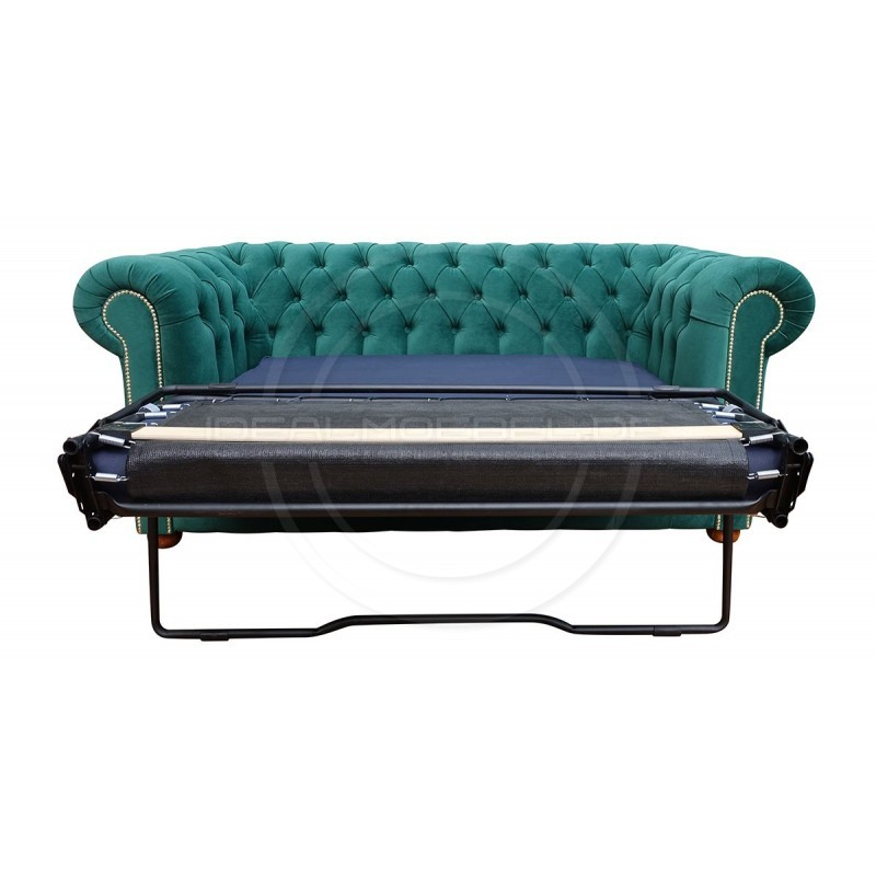 Chesterfield Schlafsofa March mit Schlaffunktion  Samt 2,5-Sitzer