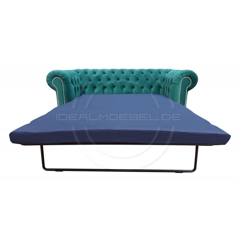 Chesterfield Schlafsofa March mit Schlaffunktion  Samt 2,5-Sitzer