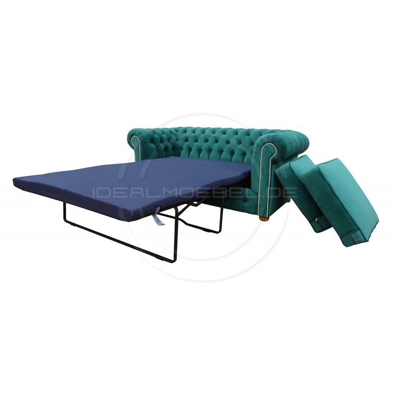 Chesterfield Schlafsofa March mit Schlaffunktion  Samt 2,5-Sitzer