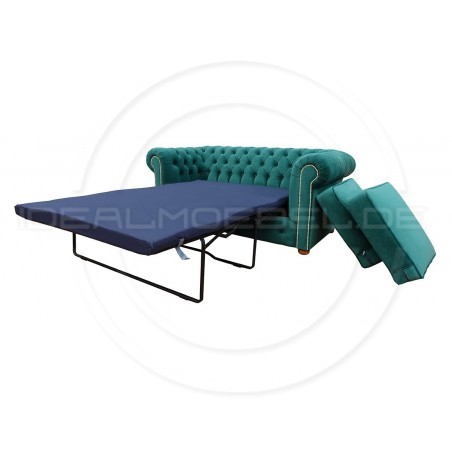 Chesterfield Schlafsofa March mit Schlaffunktion  Samt 2,5-Sitzer