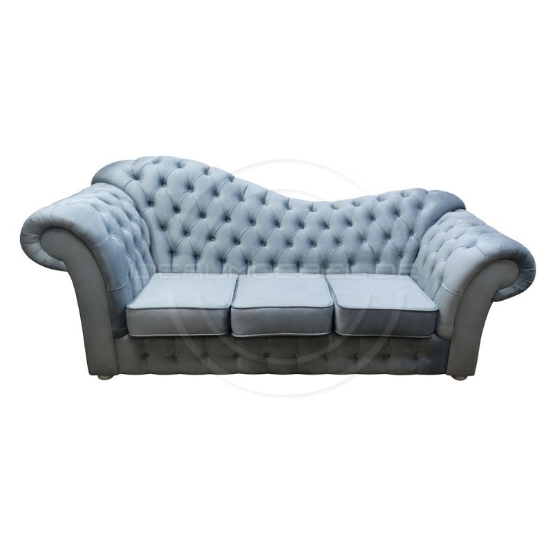 Chesterfield Schlafsofa Madame Wave mit Schlaffunktion Samt 3-Sitzer