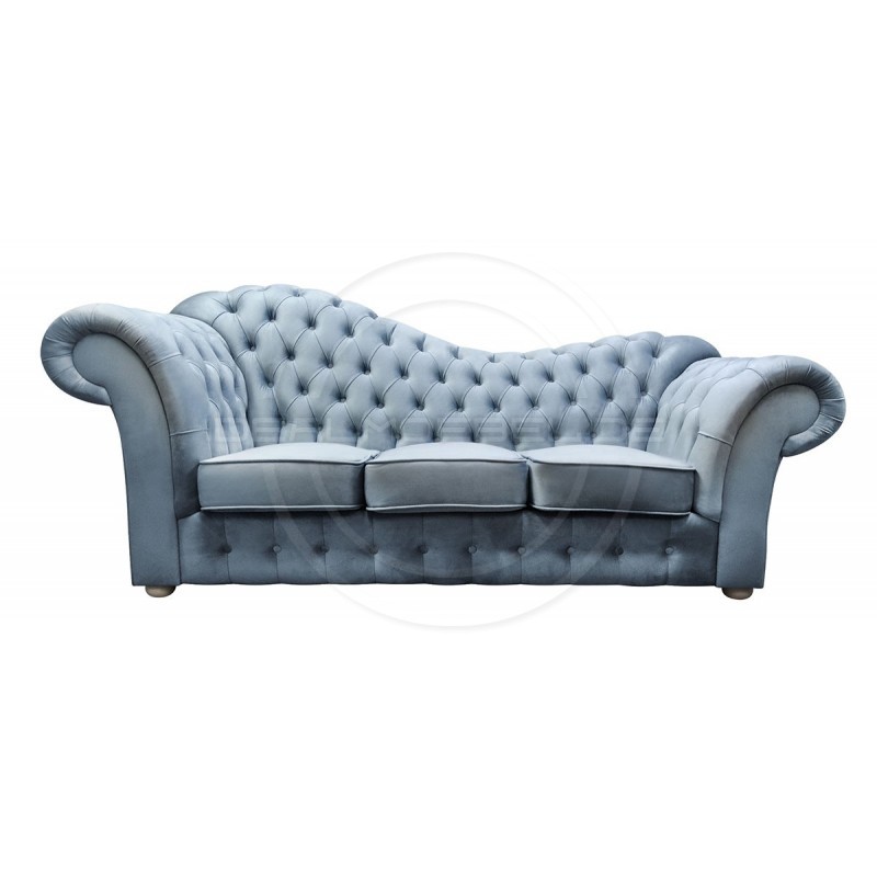 Chesterfield Schlafsofa Madame Wave mit Schlaffunktion Samt 3-Sitzer