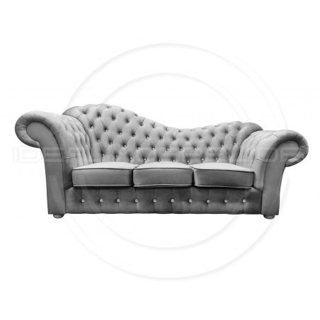 Chesterfield Schlafsofa Madame Wave mit Schlaffunktion und Kristallen, Samt 3-Sitzer z kryształkami 3 os.