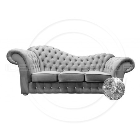 Chesterfield Schlafsofa Madame Wave mit Schlaffunktion und Kristallen, Samt 3-Sitzer z kryształkami 3 os.