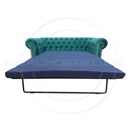 Chesterfield Schlafsofa March mit Schlaffunktion Samt 3-Sitzer