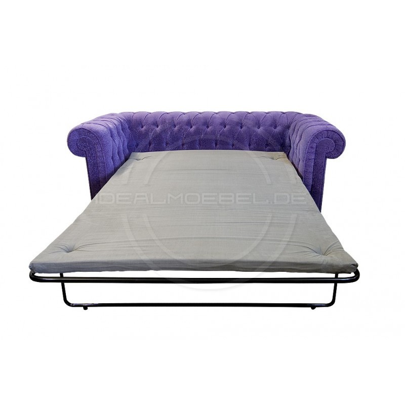 Chesterfield Schlafsofa March mit Schlaffunktion Samt 3-Sitzer