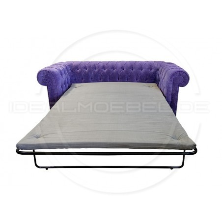 Chesterfield Schlafsofa March mit Schlaffunktion Samt 3-Sitzer