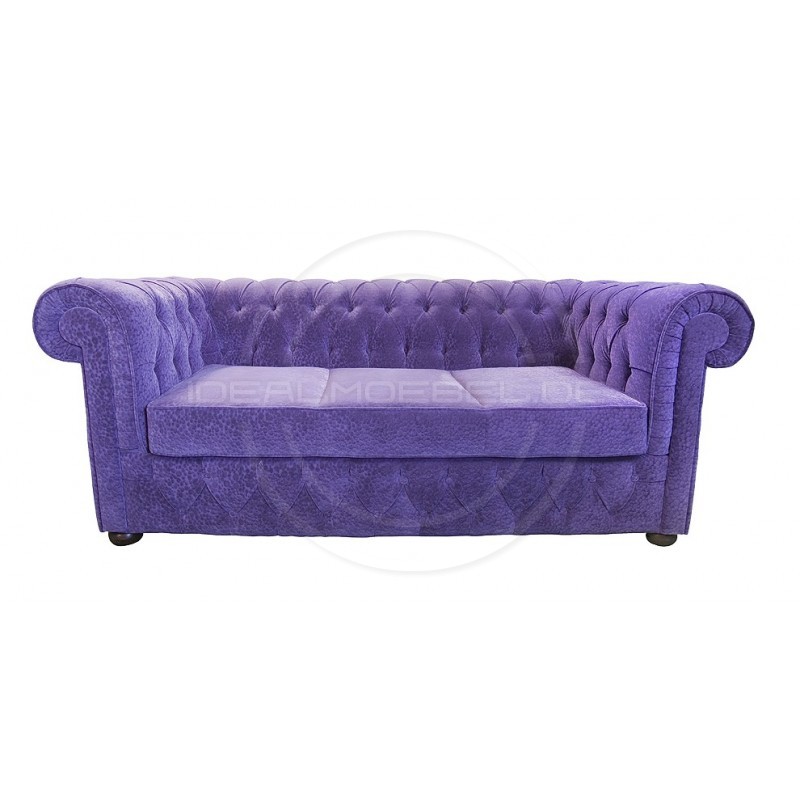 Chesterfield Schlafsofa March mit Schlaffunktion Samt 3-Sitzer