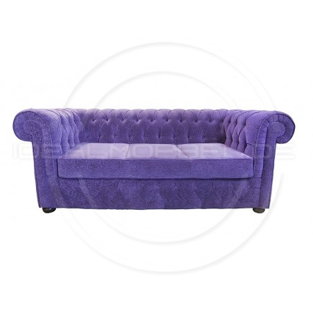 Chesterfield Schlafsofa March mit Schlaffunktion Samt 3-Sitzer