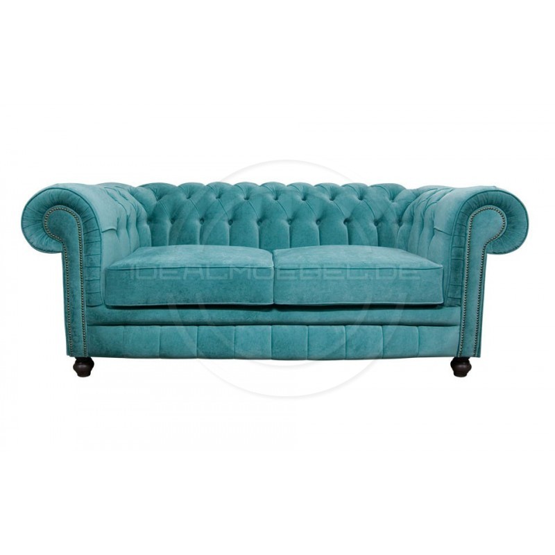 Chesterfield Sofa Canon Samt 2,5-Sitzer