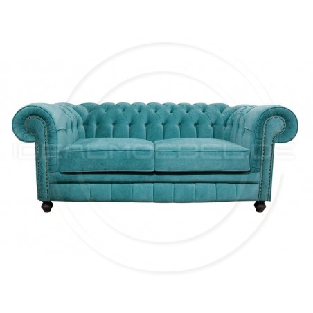 Chesterfield Sofa Canon Samt 2,5-Sitzer