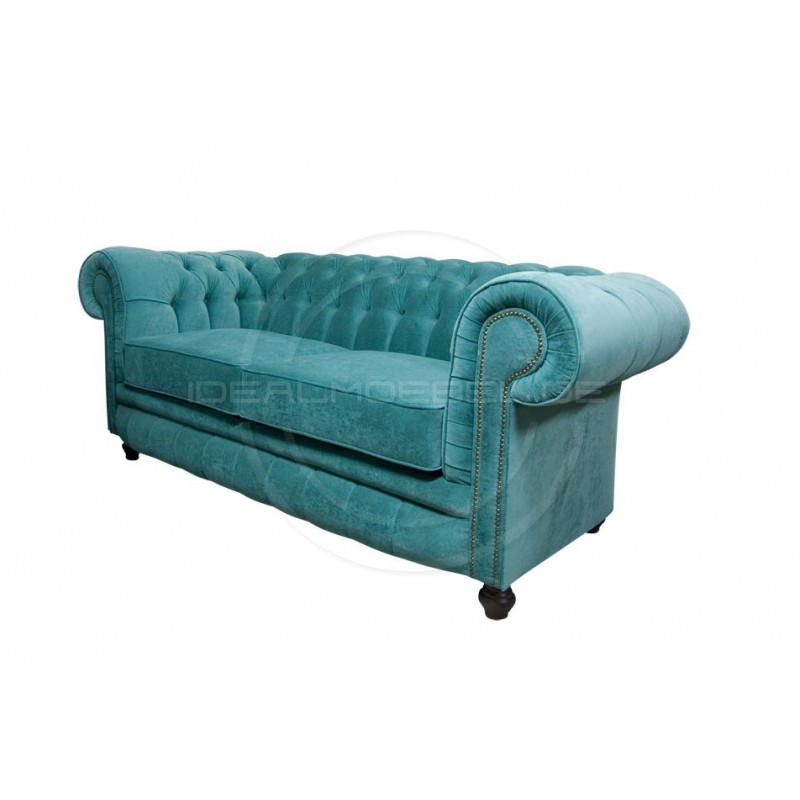 Chesterfield Sofa Canon Samt 2,5-Sitzer