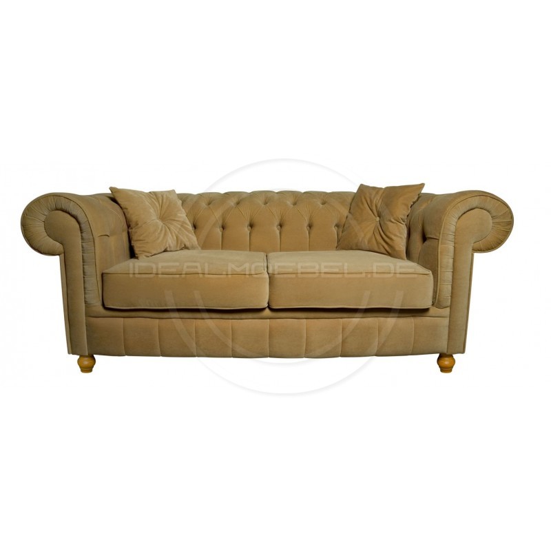Chesterfield Sofa Canon Samt 2,5-Sitzer