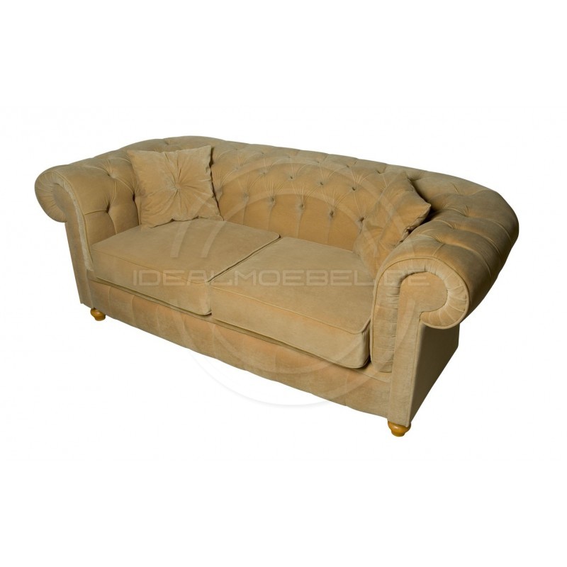 Chesterfield Sofa Canon Samt 2,5-Sitzer