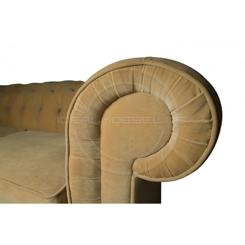 Chesterfield Sofa Canon Samt 2,5-Sitzer