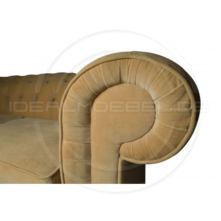 Chesterfield Sofa Canon Samt 2,5-Sitzer