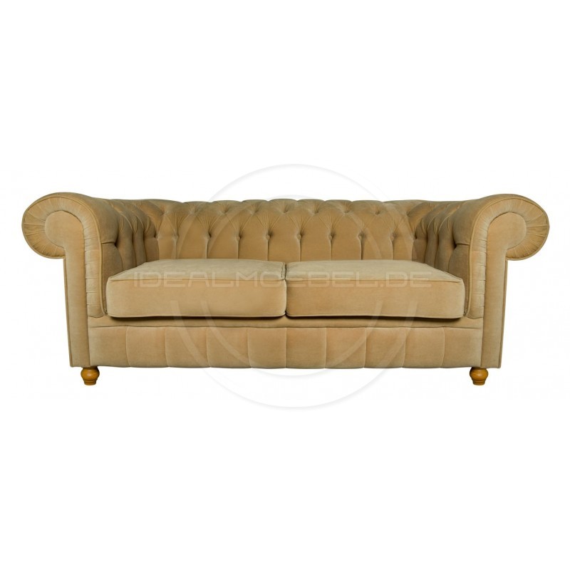 Chesterfield Sofa Canon Samt 2,5-Sitzer