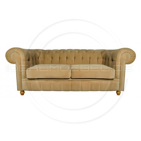 Chesterfield Sofa Canon Samt 2,5-Sitzer