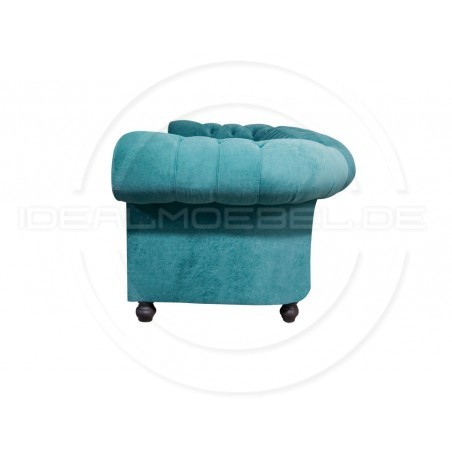 Chesterfield Sofa Canon Samt 2,5-Sitzer