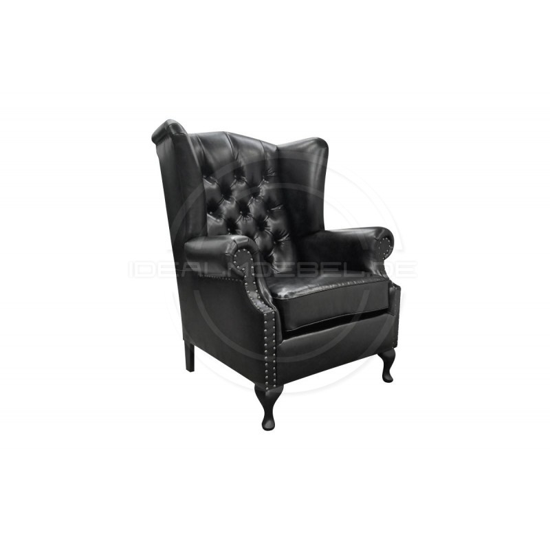 Chesterfield Ohrensessel Ton Leder