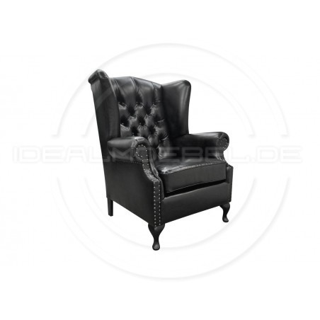 Chesterfield Ohrensessel Ton Leder