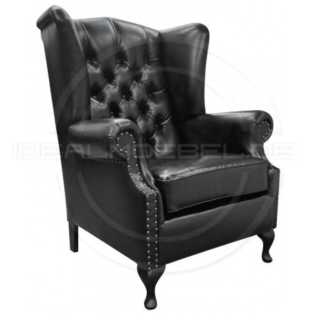 Chesterfield Ohrensessel Ton Leder