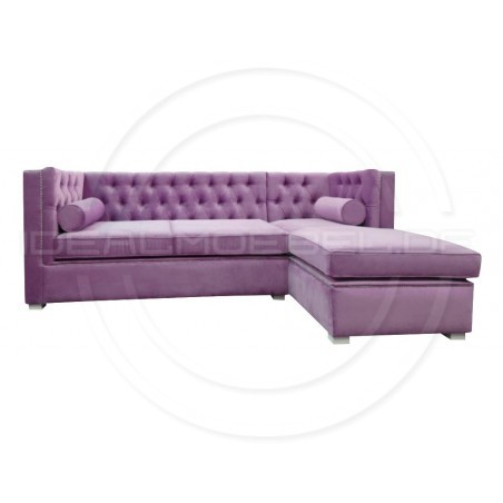 Chesterfield Ecksofa London Plus 250x200 Samt