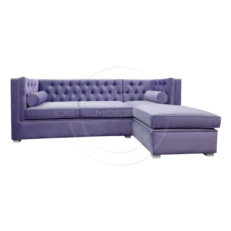 Chesterfield Ecksofa London Plus 250x200 Samt