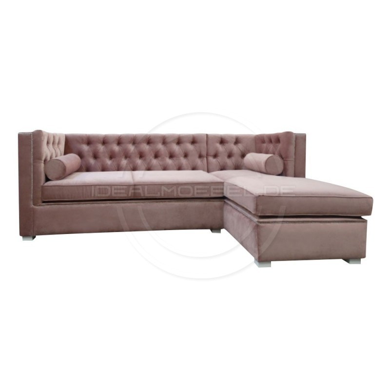 Chesterfield Ecksofa London Plus 250x200 Samt