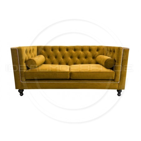 Chesterfield Sofa London Samt 2-Sitzer