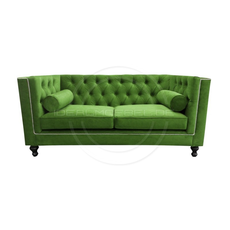 Chesterfield Sofa London Samt 2-Sitzer