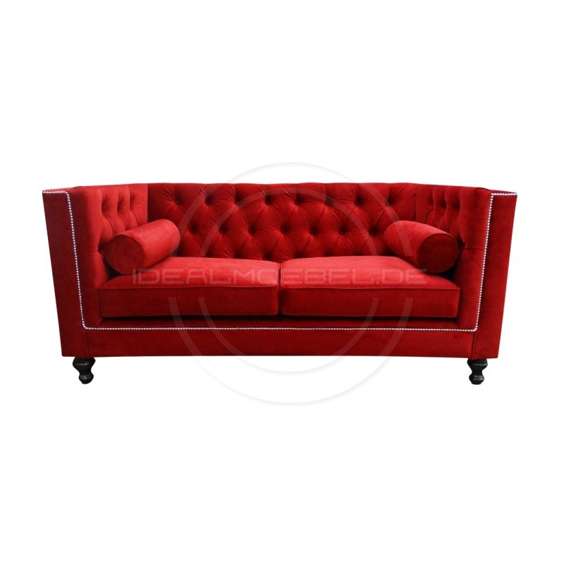 Chesterfield Sofa London Samt 2-Sitzer