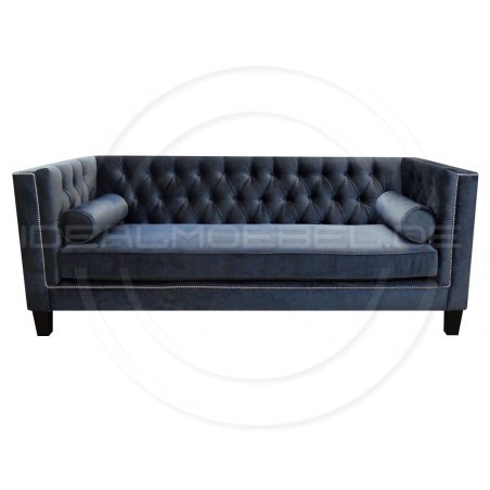 Chesterfield Sofa London Samt 4-Sitzer