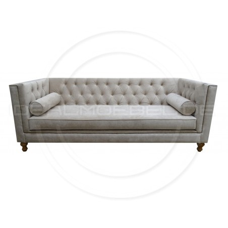 Chesterfield Sofa London Samt 3-Sitzer