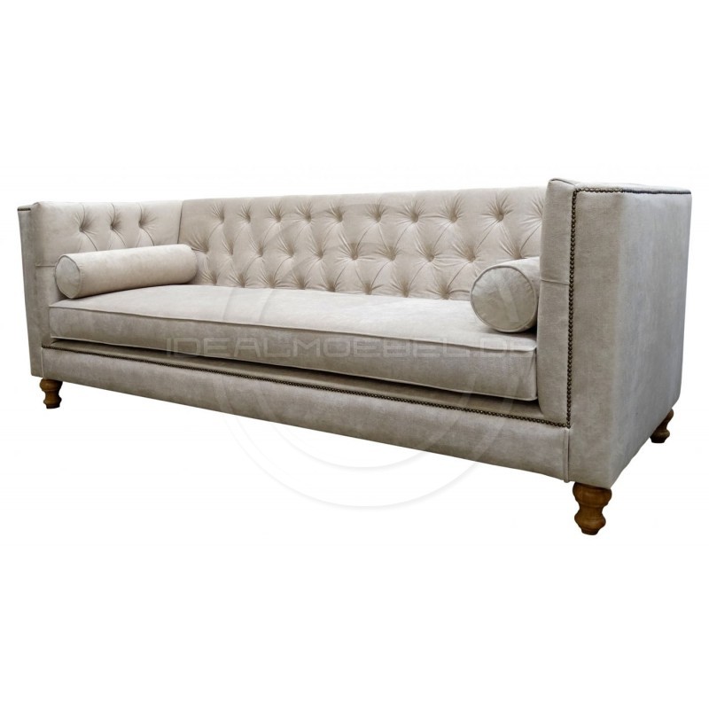 Chesterfield Sofa London Samt 3-Sitzer