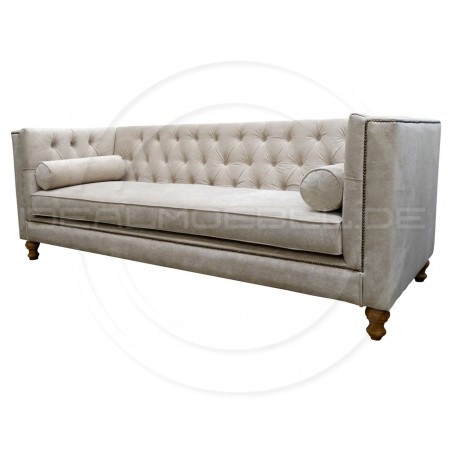 Chesterfield Sofa London Samt 3-Sitzer