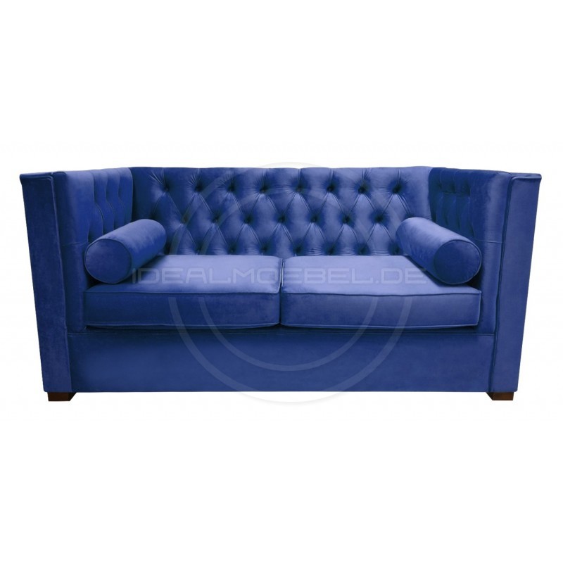 Chesterfield Sofa London Plus Samt 2-Sitzer