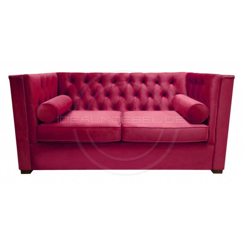 Chesterfield Sofa London Plus Samt 2-Sitzer