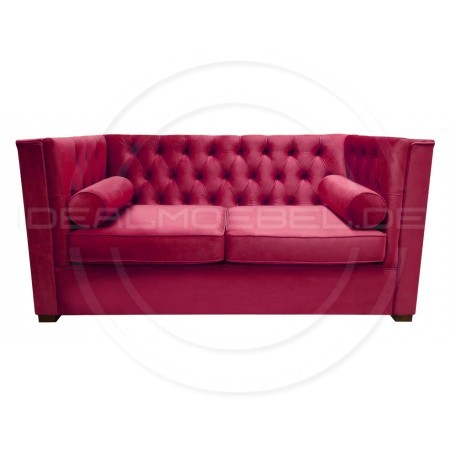 Chesterfield Sofa London Plus Samt 2-Sitzer