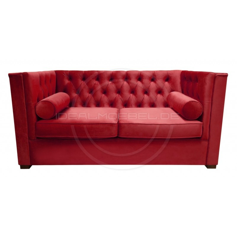 Chesterfield Sofa London Plus Samt 2-Sitzer