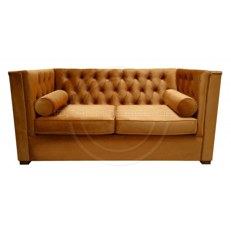 Chesterfield Sofa London Plus Samt 2-Sitzer