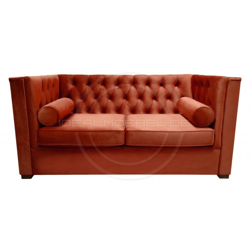 Chesterfield Sofa London Plus Samt 2-Sitzer