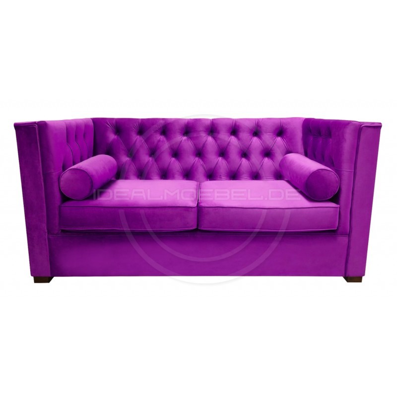 Chesterfield Sofa London Plus Samt 2-Sitzer