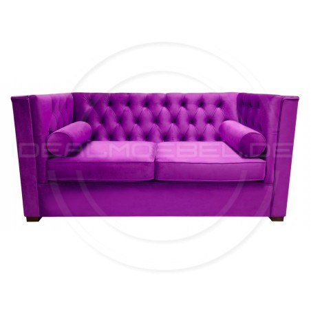 Chesterfield Sofa London Plus Samt 2-Sitzer